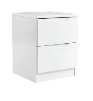 An Image of Legato 2 Drawer Bedside Table - White Gloss