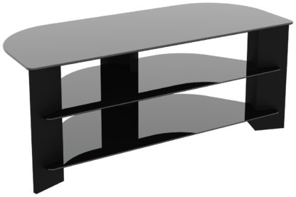 An Image of AVF Wood Effect Up To 55 Inch TV Corner Stand - Black