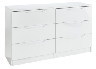 An Image of Legato 3+3 Drawer Chest - White Gloss