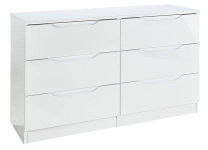 An Image of Legato 3+3 Drawer Chest - White Gloss