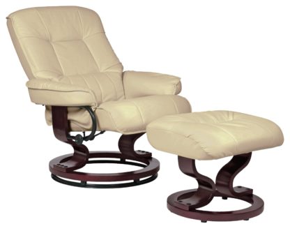 An Image of Argos Home Santos Recliner Chair and Footstool - Ivory