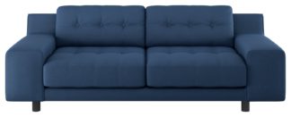 An Image of Habitat Hendricks 3 Seater Fabric Sofa - Navy