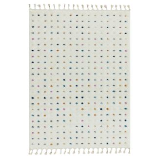 An Image of Asiatic Ariana Shaggy Spot Rectangle Rug - 80x150cm - White