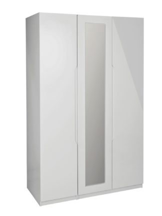 An Image of Legato 3 Door Wardrobe - Grey Gloss