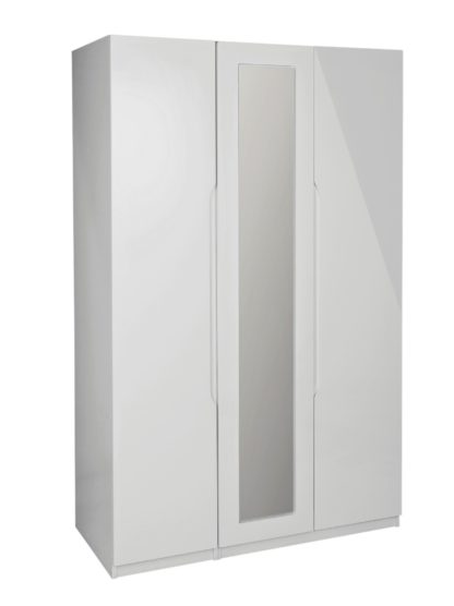 An Image of Legato 3 Door Wardrobe - Grey Gloss