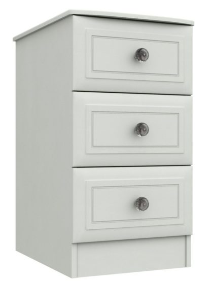 An Image of Rendlesham 3 Drawer Bedside Table - White