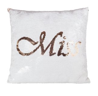 An Image of Miss to Mrs Sequin Cushion