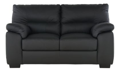 An Image of Argos Home Piacenza 2 Seater Leather Mix Sofa - Black