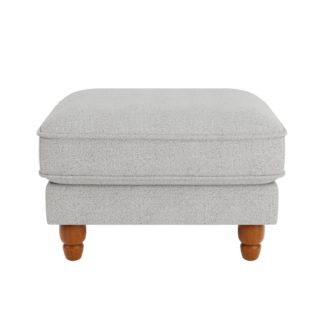 An Image of Beatrice Boucle Footstool Light Grey
