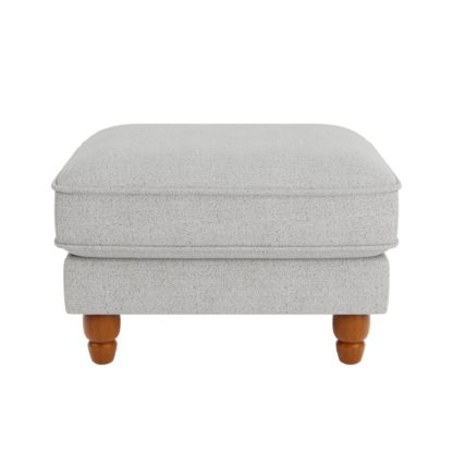 An Image of Beatrice Boucle Footstool Light Grey