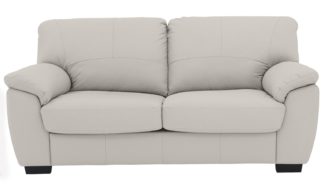 An Image of Argos Home Milano 2 Seater Leather Sofa Bed - Light Grey