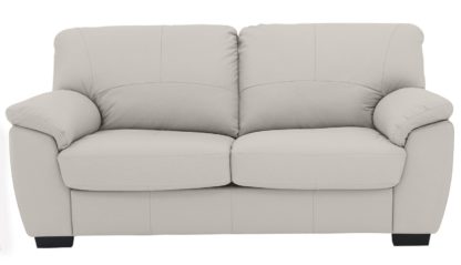 An Image of Argos Home Milano 2 Seater Leather Sofa Bed - Light Grey