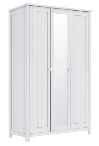 An Image of Habitat New Scandinavia 3 Door Mirrored Wardrobe - White