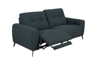 An Image of Habitat Ghost 3 Seater Fabric Power Recliner Sofa - Charcoal