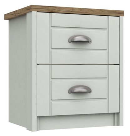 An Image of Kielder 2 Drawer Bedside Table - Grey