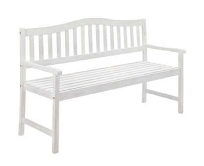 An Image of Argos Home Henrietta Wooden 3 Seater Bench - White