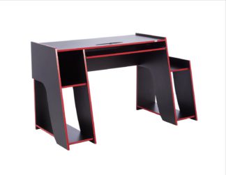 An Image of Virtuoso Horizon Gaming Desk - Red and Black