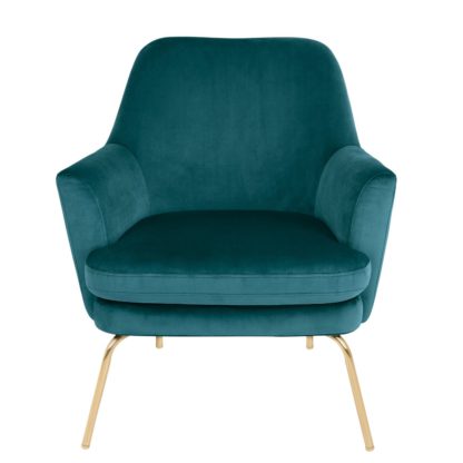 An Image of Habitat Celine Velvet Accent Chair - Navy