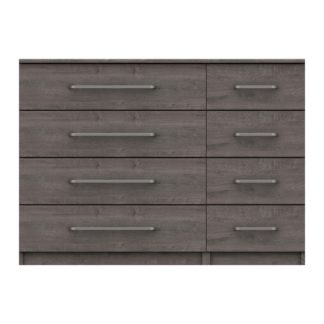 An Image of Parker Grey 8 Drawer Wide Chest Dark Grey