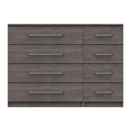 An Image of Parker Grey 8 Drawer Wide Chest Dark Grey