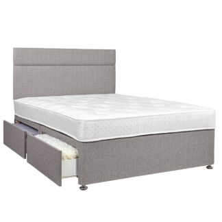 An Image of Argos Home Winslow 600 Pocket 4 Drawer Kingsize Divan - Grey