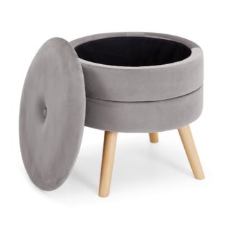 An Image of Gisela Storage Footstool - Grey Grey