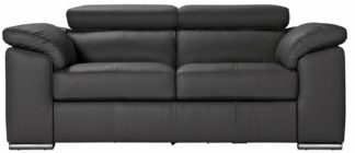 An Image of Argos Home Valencia 2 Seater Leather Sofa - Black