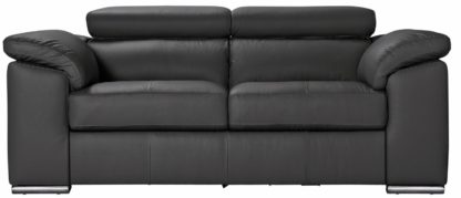 An Image of Argos Home Valencia 2 Seater Leather Sofa - Black