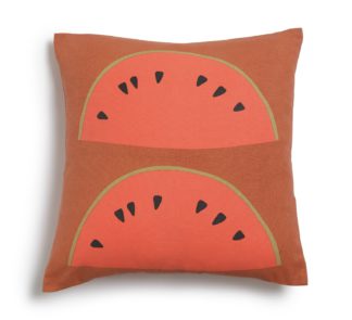 An Image of Habitat Watermelon Patterned Cushion - Orange