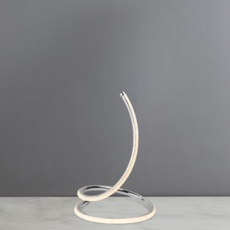 An Image of Roccaraso Integrated LED Swirl Table Lamp Chrome and White