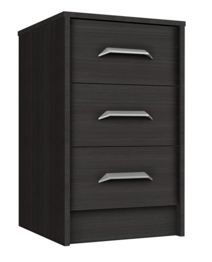 An Image of Ashdown 3 Drawer Bedside Table - Dark Grey