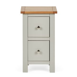 An Image of Bromley Grey Slim Bedside Table Grey and Brown