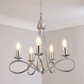 An Image of Hampton 5 Light Candelabra Chrome Ceiling Fitting Chrome