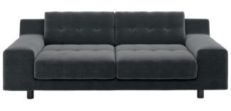 An Image of Habitat Hendricks 3 Seater Velvet Sofa - Dark Grey
