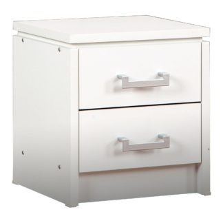 An Image of Charles 2 Drawer Bedside White