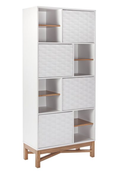 An Image of Habitat Zander Textured 4 Tier Shelving Unit - Two Tone