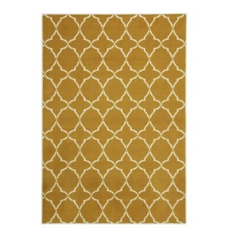 An Image of Habitat Statement Trellis Rug- 120x170cm - Mustard