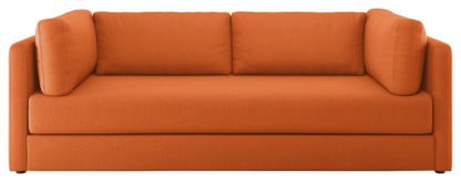 An Image of Habitat Flip 3 Seater Fabric Sofa Bed - Orange