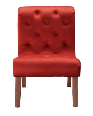 An Image of Habitat Moorlands Velvet Accent Chair - Red