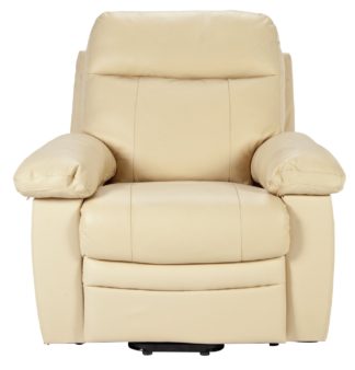 An Image of Argos Home Paolo Leather Mix Rise & Recline Chair - Ivory