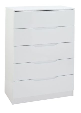 An Image of Legato 5 Drawer Chest - White Gloss