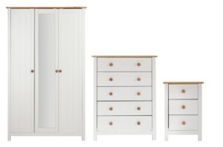 An Image of Habitat Scandinavia 3 Piece 3 Door Wardrobe Set -Two Tone