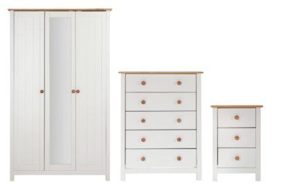 An Image of Habitat Scandinavia 3 Piece 3 Door Wardrobe Set -Two Tone