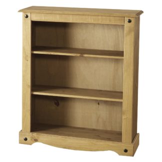 An Image of Corona Pine Low Bookcase Natural
