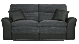 An Image of Argos Home Harry 3 Seater Fabric Recliner Sofa - Charcoal