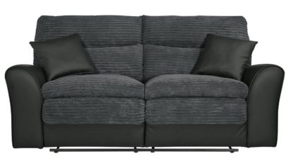 An Image of Argos Home Harry 3 Seater Fabric Recliner Sofa - Charcoal