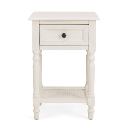 An Image of Lucy Cane Cream Nightstand White