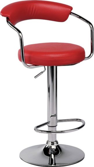 An Image of Argos Home Executive Gas Lift Bar Stool with Back Rest - Red