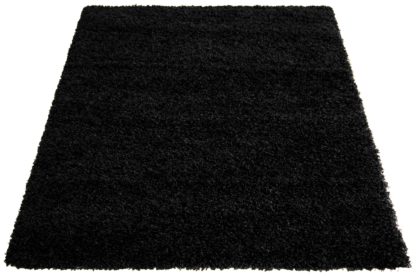 An Image of Jazz Shaggy Rug - 120x170cm - Black.