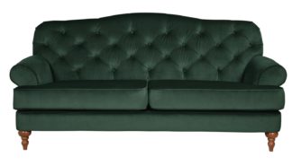 An Image of Habitat Valerie 3 Seater Velvet Sofa - Emerald